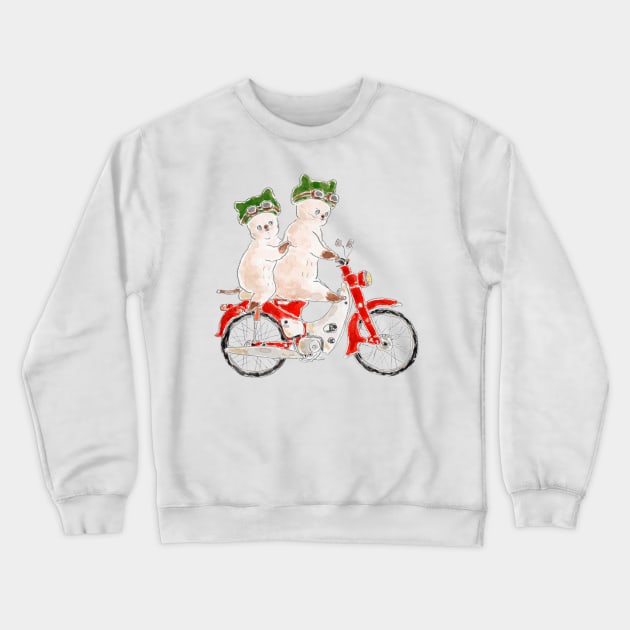 Motorbike Kittens Crewneck Sweatshirt by TOCOROCOMUGI